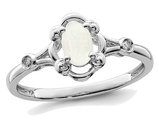 3/10 Carat (ctw) Opal Lab-Created Sterling Silver Ring